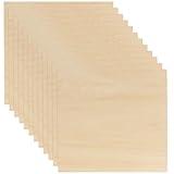 12 Pack Basswood Sheets 1/8 x 12 x 12 Inch Plywood Board, Thin Natural Unfinished Wood for Crafts, Hobby, Model Making, Wood Burning and Laser Projects