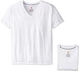 Hanes Ultimate Men's 4-Pack ComfortBlend V-Neck with FreshIQ Odor Protection, White 2, Small