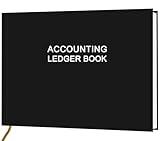 Accounting Ledger Book - Ledger Book for Small Businesses Bookkeeping & Personal Use, Expense Tracker Notebook for Tracking Money, Expenses, Deposits & Balance, 7" x 10", Black