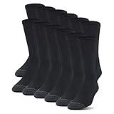 Gildan Men's Polyester Half Cushion Crew Socks, 12-Pairs, Black, Shoe Size: 6-12