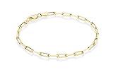 Miabella Solid 18K Gold Over Sterling Silver Italian 3mm Paperclip Link Chain Bracelet for Women Men, Made in Italy (Length 8 Inches)