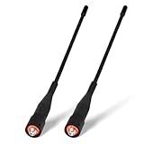 Eightwood Two Way Radio Antenna 6in, VHF/UHF Dual Band SMA Female Flexible Handheld Ham Radio Antenna 2-Pack for Kenwood Baofeng Walkie Talkie UV-5R UV-82 Yaesu FT-65