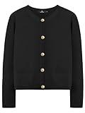 LILLUSORY Women's Cardigan Sweaters Fall Oufits Clothes Fashion Trendy Long Sleeve Tops Casual Knit Jackets Black L