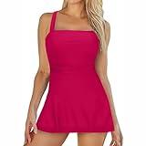 Labor Day Sales Deals 2024 Bathing Suit for Women One Piece Tummy Control Square Neck Adjustable Straps Swimsuits Modest Slimming Skirt Swimwear Los Mejores Regalos Para Mujeres 2024