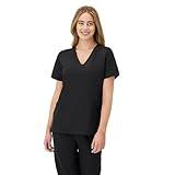 Hanes Women's Healthcare Top, Moisture-Wicking Stretch Scrub Shirts, Ribbed Side Panels, New Ebony, 3X Large