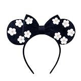 KARETT Mouse Ears Bow Headbands, Sparkle Ears Headband Girl Women Glitter Hair Band for Party Princess Decoration Cosplay Costume