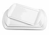 LIFVER Large Serving Platter, 16"/14"/12" White Serving Turkey Tray for Party, Serving Dishes Oven Safe, Porcelain Turkey Platter for Thanksgiving Christmas Entertaining Food Wedding Decor, Set of 3