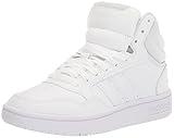 adidas Women's Hoops 3.0 Mid Top Basketball Shoe, White/White/Dash Grey, 8