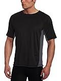 Kanu Surf Men's Short Sleeve UPF 50 Swim Rash Guard Sun Shirt (Regular & Extended Sizes), Black/Charcoal, 5X