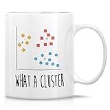 Retreez Funny Mug For Data Scientist - What A Cluster - 11 Oz Ceramic Coffee Cups For Data Science Analyst Computer Statistics - Birthday, Graduation gift for Data Analysts, Machine Learning Engineer