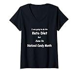 Womens Keto Diet National Candy Month Meme V-Neck T-Shirt