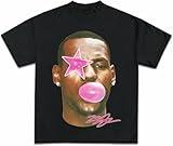 King James Graphic Collection Vintage Sports Fans Basketball Rap Hip-Hop Style Y2K Streetwear Unisex T-Shirt (Black, Large)