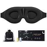 MZOO Sleep Eye Mask for Men Women, Zero Eye Pressure 3D Sleeping Mask, Light Blocking Patented Design Night Blindfold, Soft Eye Shade Cover for Travel, Black