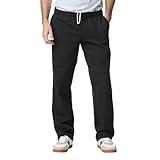 Gildan Adult Fleece Open Bottom Sweatpants with Pockets, Style G18300, Black, X-Large