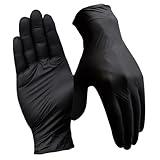SLICK KIT Disposable Nitrile Gloves, 4 Mil Latex-Free Powder-Free Industrial Gloves for Cleaning, Automotive, Non-Sterile, Black, 100 Count (Small/7)