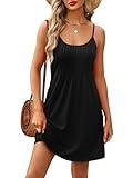 WEESO Summer Hawaiian Dresses for Women 2025 Casual Spring Mini Wedding Guest Boho Western Dress Fashion Beach Vacation Casual Petite Sundresses Clothes Black S