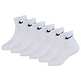 Nike Young Athletes Lightweight Ankle 6-Pair Pack Socks Kids WHITE 7C-10C (4-5 US Sock Size)