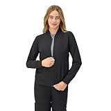 Hanes, Zip-Up Healthcare Scrub Jackets for Women, Moisture Wicking, New Ebony