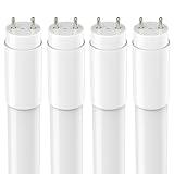 JESLED 4 Pack T8 LED Tube Lights 4FT, Fluorescent Replacement, 48 Inch, 14W, 2450LM, 5000K Daylight, Single or Double End Power, Type A+B, Plug and Play or Ballast Bypass, Frosted