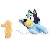 Toomies Bluey Swimming Bath Toy - Bluey Toys Includes Attached Seahorse Baby Toy and Swims on Back or Front - Toddler Bath Toys and Water Toys for Outdoor Play – Ages 18 Months and Up