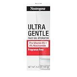 Neutrogena Ultra Gentle Face Gel Hydrator with Pro-Vitamin B5 & 4% Niacinamide Designed for Acne-Prone Skin, Lightweight Gel Cream Targets Uneven Skin Tone, Fragrance-Free, 5.0 oz