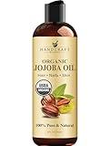 Handcraft Blends USDA Organic Jojoba Oil - Cold-Pressed 8 Fl Oz - 100% Pure and Natural Hair Styling Oil - Premium Grade Carrier Oil for Skin and Hair - Hair and Body - Massage - Hexane-Free