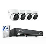 REOLINK 4K Security Camera System, 4pcs H.265 PoE Wired Turret Cameras with Person Vehicle Detection, 4K/8MP 8CH NVR with 2TB HDD for 24-7 Recording, RLK8-800D4