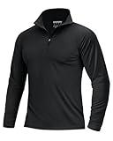 Boladeci Rash Guard Men Long Sleeve Shirt Quarter Zip Sweater Men Uv Sun Protection Clothing Men Black Shirt Men Long Sleeve T-Shirt Summer Tshirt for Men Half 1/4 Zip Swim Shirt Men Gifts for Him