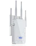 2025 Newest WiFi Extender Internet Booster, 10000 Sq.ft Long Range Repeater Wireless Routers Amplifier, Mesh Wi-Fi 80% Faster | Broader Than Ever, Support More Network Devices at Home, 1-Tap Setup