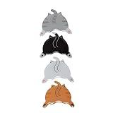 Pearhead Cat Bum Kitchen Magnets, Pet Themed Refrigerator Magnets, Funny Novelty Gift for Cat Lovers and Pet Parents, Ideal Decor for Home, School Locker and Office Whiteboard, Set of 4