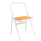 MUBOYI Yoga Assisted Chair, Specialized Fitness Folding Chair, Thickened Household Equipment Lower Back Trainer,Chrome