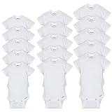 Gerber Baby 15 Piece Onesies Bodysuit Multi Size Pack, White, (0-3M, 3-6M, 6-9M)