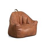 Big Joe Hug Bean Bag Chair, Tan, Vegan Suede, Kids and Teens, 3 feet