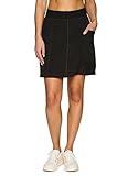 RBX Active Fashion Skort for Women, Long Length Golf/Pickleball Skirt with Inner Compression Short, Flat-Front Waistband Black S
