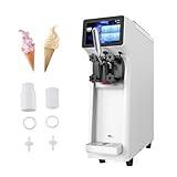 AnyDoor Commercial Ice Cream Maker Machine 1000W Single Flavor Soft Serve Ice Cream Machine 2.7 to 4 Gal/H 110V Ice Cream Machine with Pre-cooling, Auto Clean,LCD Panel for Snack Bar Restaurants