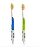 MOUTHWATCHERS Extra Soft Flossing Toothbrush, 2 Pack, Manual Soft Toothbrush for Adults, Ultra Clean, Good for Sensitive Teeth and Gums, by Dr. Plotka's, Colors May Vary