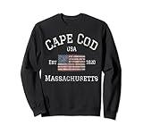 Cape Cod Massachusetts American Flag USA Travel Vintage Sweatshirt