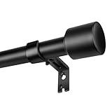 1” Diameter Matte Black Curtain Rod Itself is 30-60 inch 2 Pack, Fit 30 to 56 Windows with Heavy Duty Adjustable Telescopic Rod，Splicing Metal Extra Long Curtain Rod for Windows Sliding Glass Door