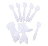 100 PCS Disposable Plastic 3.2" Spatulas Makeup Cosmetic Mask Frosted Tip Spatula Skin Care Facial Cream Spatula for Mixing and Sampling