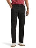 Lee Men's Extreme Motion Flat Front Regular Straight Pant Black 38W x 32L