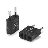 United States to New Caledonia Travel Power Adapter to Connect North American Electrical Plugs to New Caledonian Outlets for Cell Phones, Tablets, eReaders, and More (2-Pack, Black)