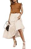SAUKOLE Women Short Flutter Sleeve Crewneck Sweater Shirt Dress Patchwork Loose Flowy Maxi Dress Yellow