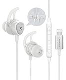 ADPROTECH Lightning Headphones Earphones Magnetic Earbuds in-Ear MFi Certified with Microphone Controller for Sports Workout Compatible with iPhone 15/14/13/12/11 (Pure White, Lightning)