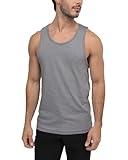 INTO THE AM Men's Essential Tank Tops - Soft Fitted Everyday Premium Sleeveless Muscle Shirt Bro Tanks for Guys (Grey, Large)