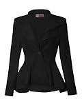 Hybrid & Company Women Double Notch Lapel Office Blazer JK43864 1073T BLACK Xlarge