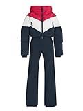 Fisoew Womens One Piece Ski Suit Warm Waterproof Snowsuits Winter Snow Jumpsuits Outdoor Sports Outerwear