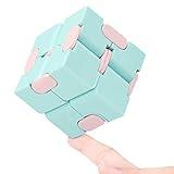 Infinity Cube Fidget Toy Stress Relieving Fidgeting Game for Kids and Adults,Cute Mini Unique Gadget for Anxiety Relief and Kill Time (Macaron Blue)