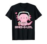 Gamesolotl Axolotl Video Games Kawaii Anime Gamer Boys Girls T-Shirt