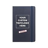DISCOUNT PROMOS 24 Barrington Hardcover Journals with Band Pack - Customizable Text, Logo - 80 pages, Shimmer Cover, Ribbon bookmark - Blue