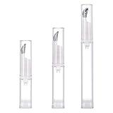3Pcs 5/10/15ml Eye Gel Cream Container Flat Applicator Eye Cream Lip Gloss Airless Pump Travel Bottles with Metal Massage Tip Head